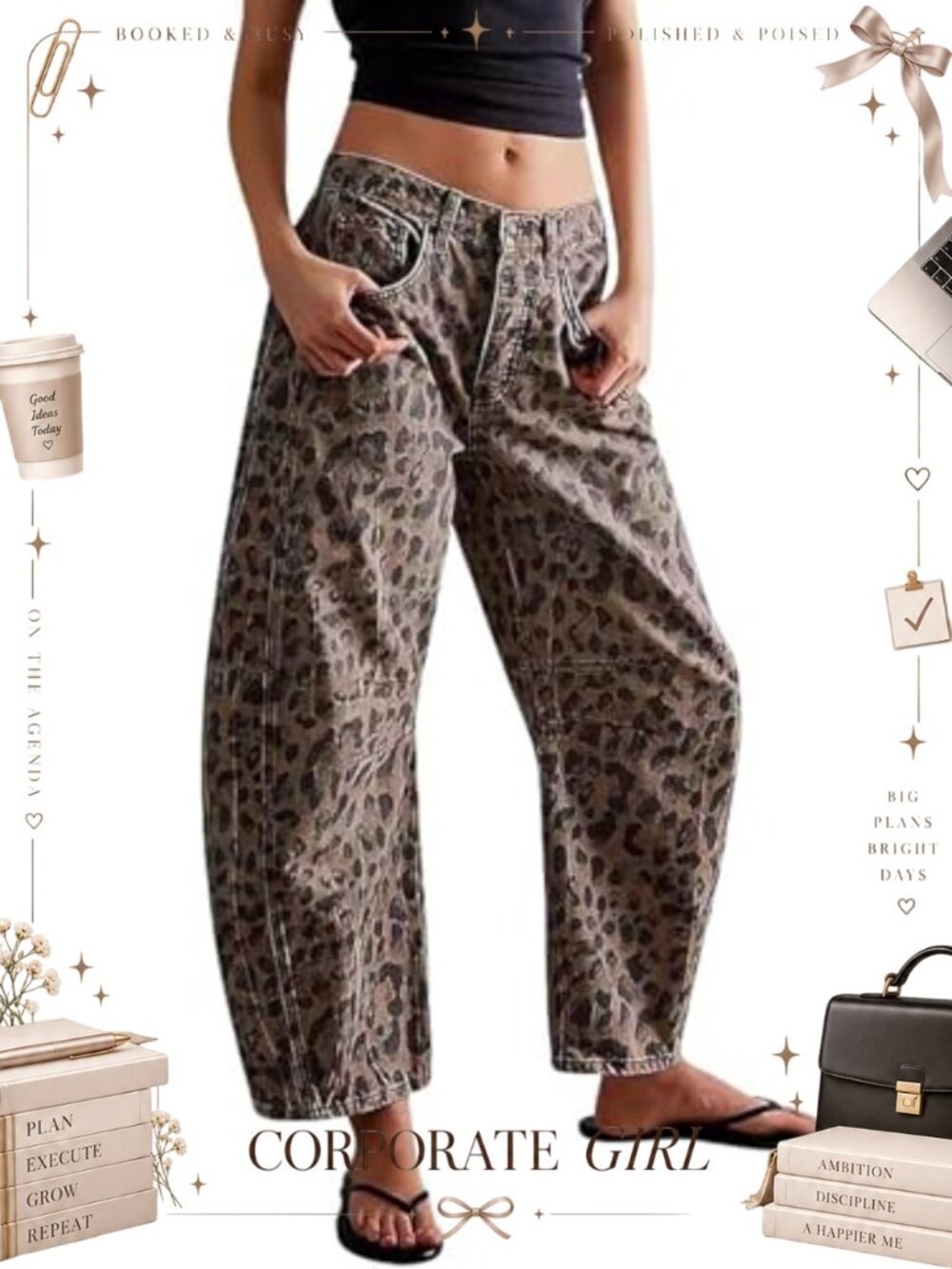 Wide Leg Cropped Baggy Mid Rise Boyfriend Harem Denim Jeans